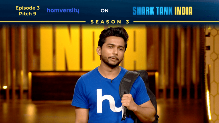 Homversity founder Saurav Kumar Sinha presenting student housing platform on Shark Tank India.