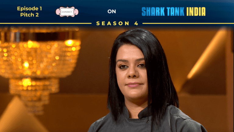 CONFECT founder Chef Gauri Kaushish Varma presenting vegan bakery products on Shark Tank India.