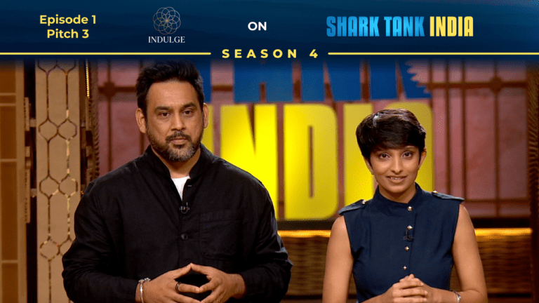 Indulge founders Karan Bhangay & Advita Bihani presenting luxury concierge services on Shark Tank India.