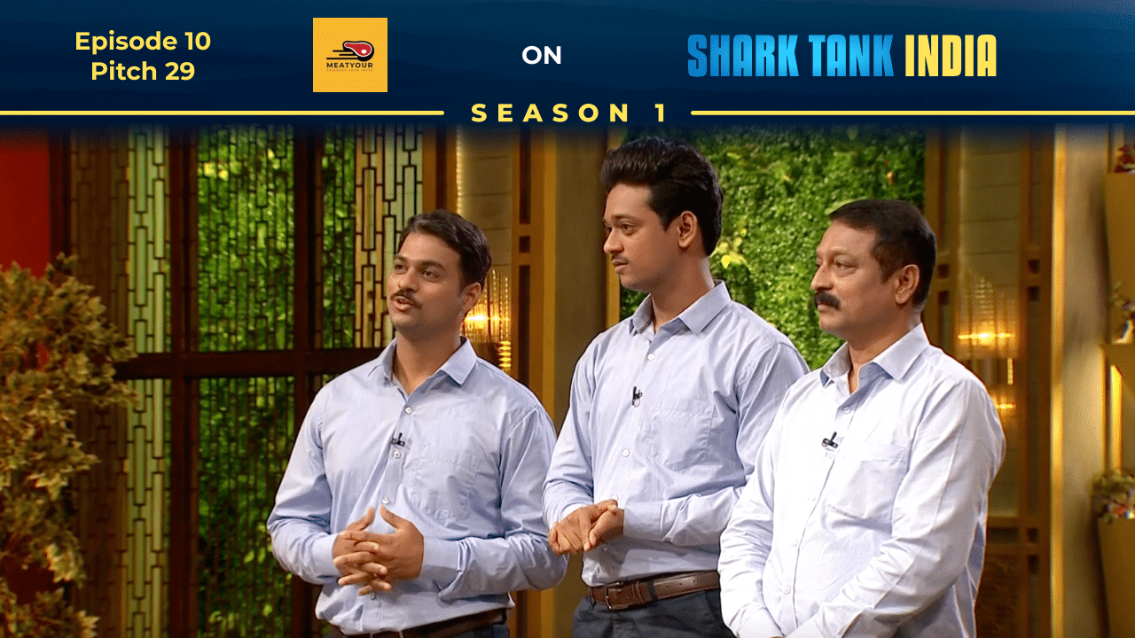 Meatyour founders presenting their premium farm-fresh egg business on Shark Tank India