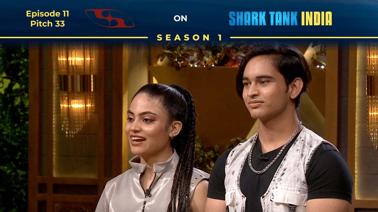 Farda founders Chahat Pahuja & Sanskar Mishra presenting their customized streetwear brand on Shark Tank India Season 4.