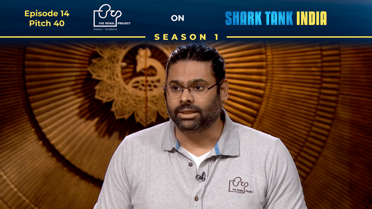 The Renal Project founder Shashank Modhia pitching his micro-dialysis center startup on Shark Tank India.