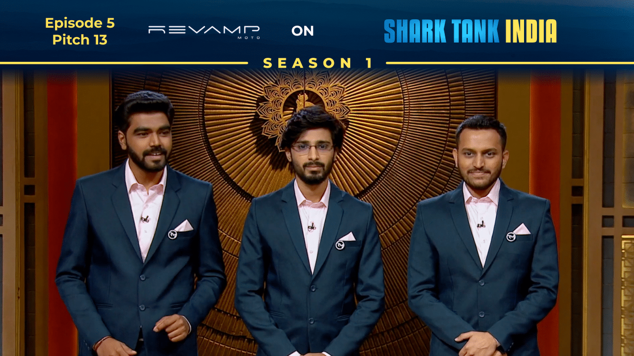 Revamp Moto presenting their electric mobility solution on Shark Tank India.