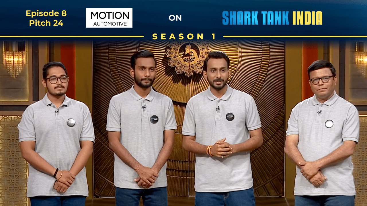 Founders of Motion Breeze pitching their EV startup on Shark Tank India.