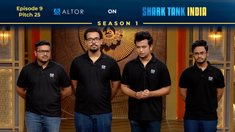 Founders of Altor Smart Helmet pitching their innovation on Shark Tank India.