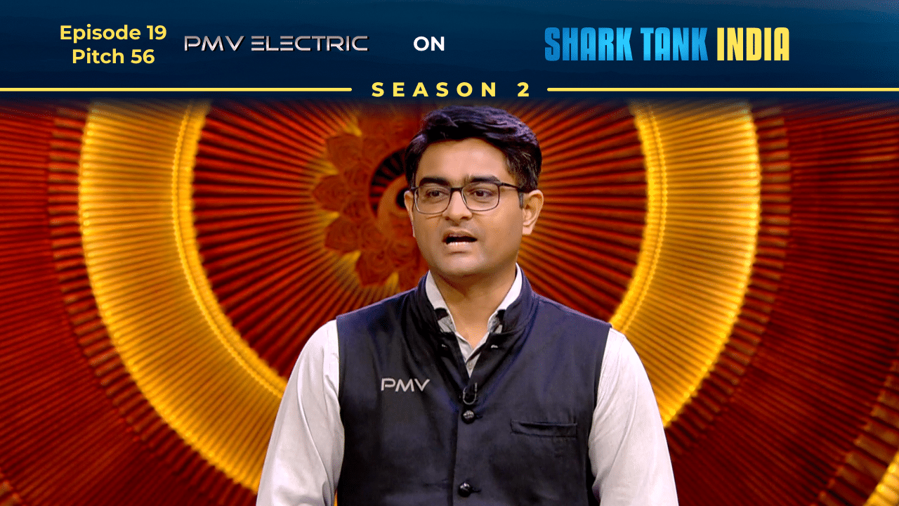 PMV Electric founder Kalpit Patel pitching on Shark Tank India Season 2