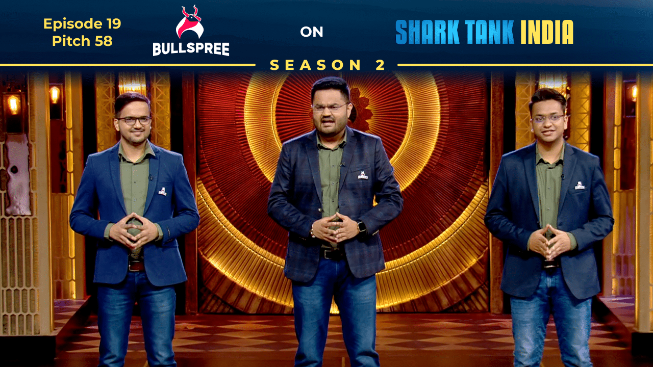 Bullspree founders pitching their financial education app on Shark Tank India Season 2