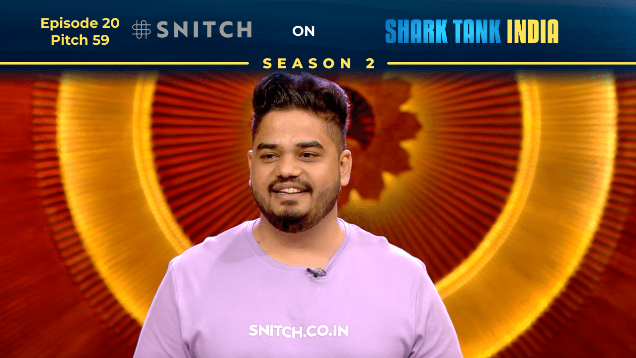 Snitch.Co founder Siddharth R Dungarwal pitching on Shark Tank India Season 2