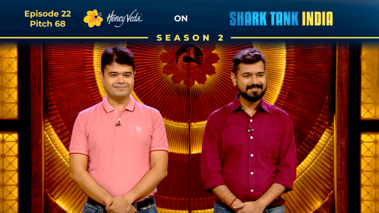 HoneyVeda founders Kashyap Joshi & Hardik Joshi pitching on Shark Tank India