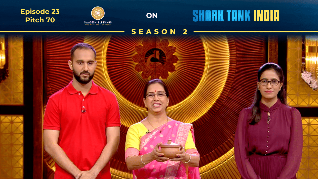 Swadeshi Blessings founders pitching their eco-friendly cookware on Shark Tank India