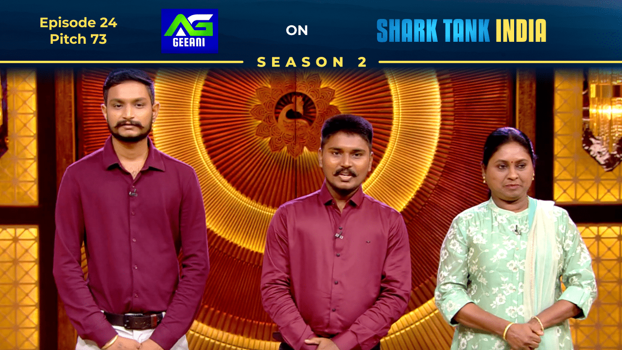 GeeAni founders pitching their electric tractor on Shark Tank India