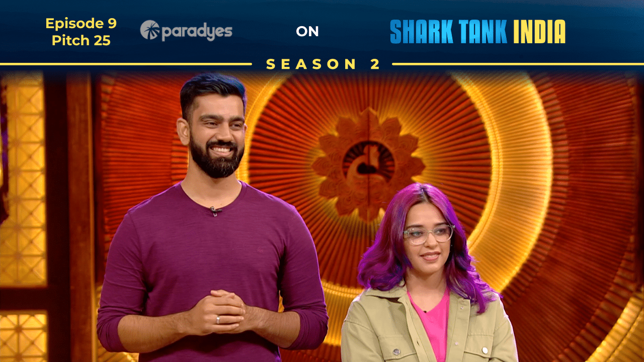 Paradyes founders Yushika Jolly & Siddharth Raghuvanshi presenting their semi-permanent hair dyes on Shark Tank India.