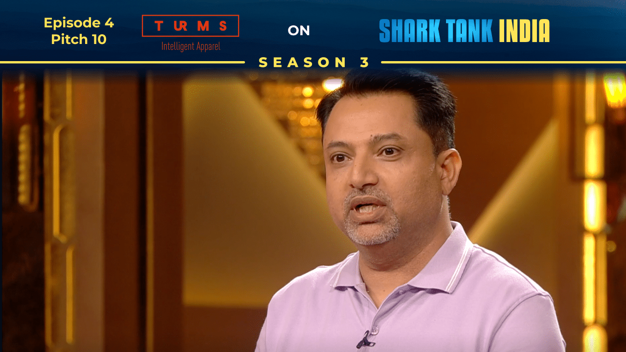 Founder Surender Singh Rajpurohit presenting Turms Apparel on Shark Tank India.