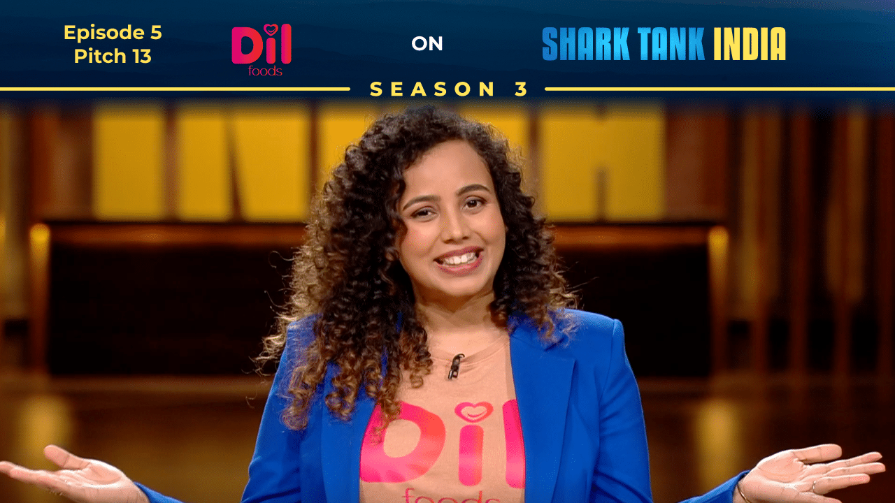 Dil Foods founder Arpita Aditi presenting the cloud kitchen brand on Shark Tank India.