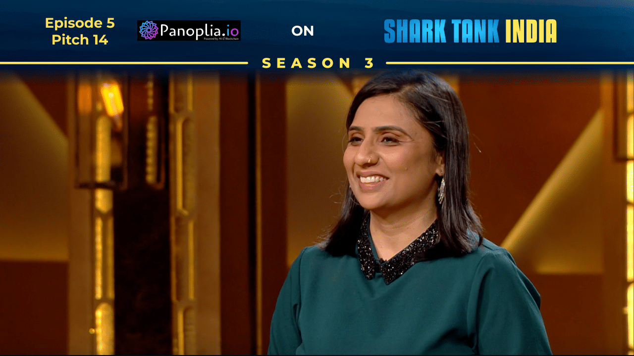 Founder Pratyusha Vemuri presenting A.I. Kavach on Shark Tank India.