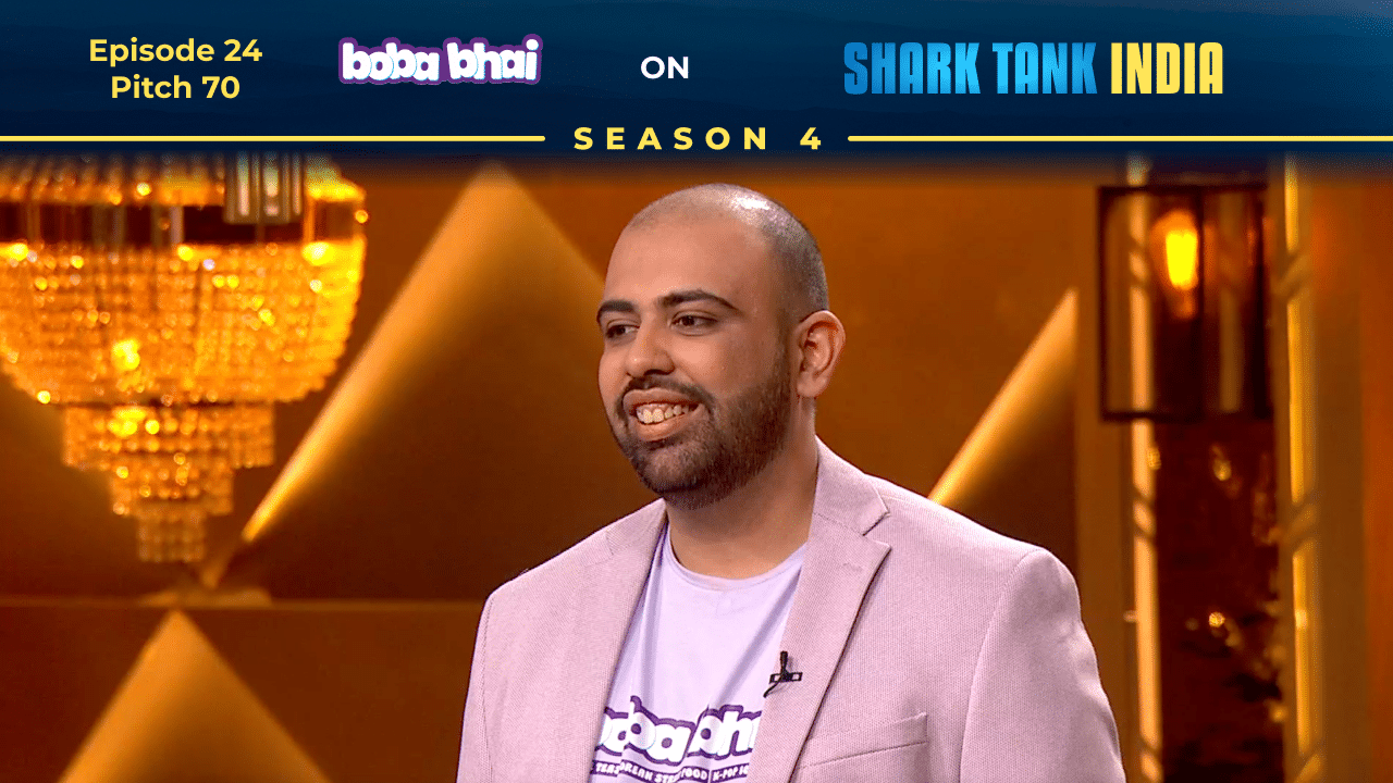 Dhruv Kohli presenting Boba Bhai on Shark Tank India Season 4.