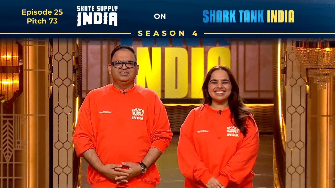 Founders Jaspreet & Ravinder Singh Walia pitching Skate Supply India on Shark Tank India Season 4.