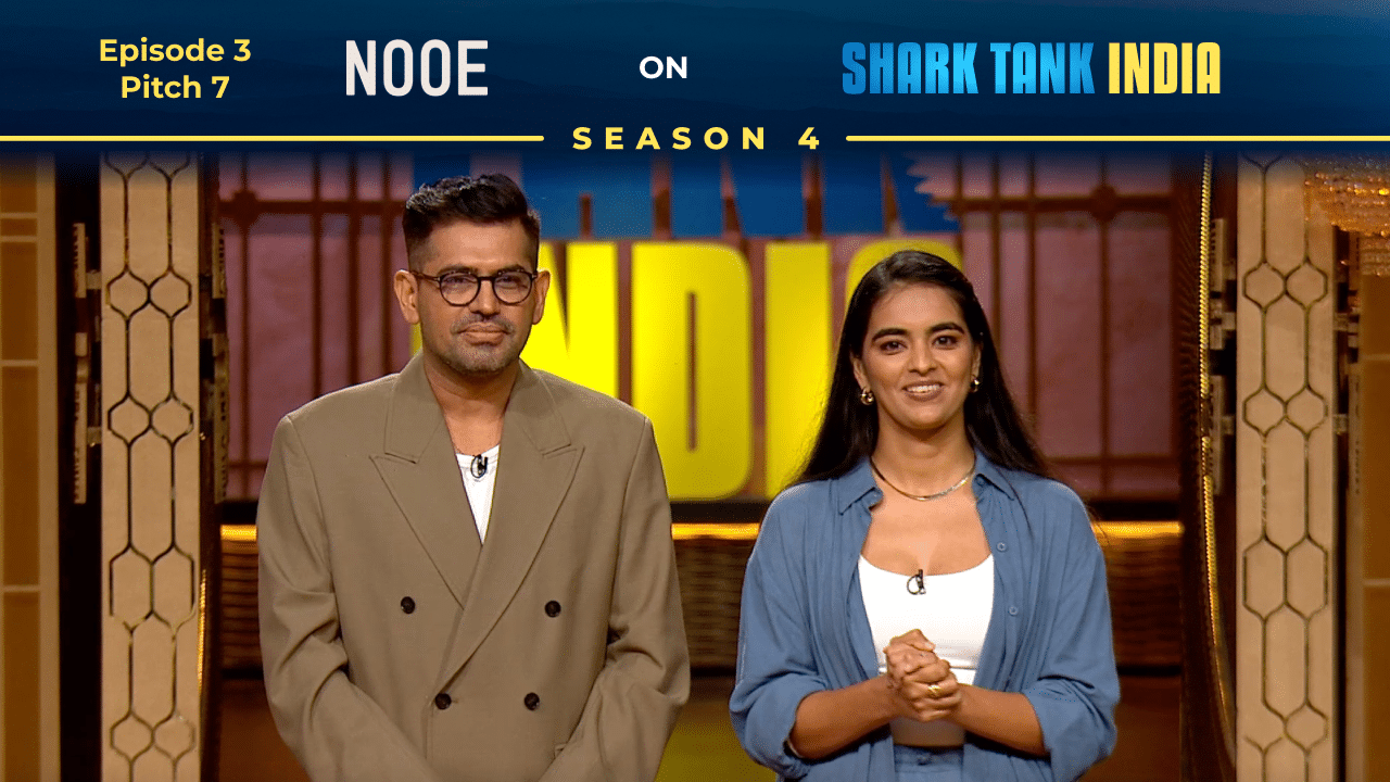 NOOE founders presenting their luxury lifestyle accessories brand on Shark Tank India.