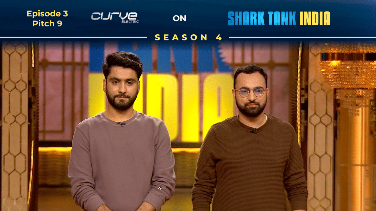 "Curve Electric founders Sheikh Yameen and Zubair Bhat presenting their e-bike sharing model on Shark Tank India