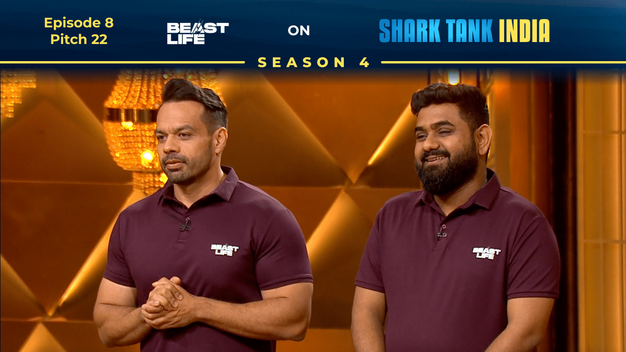 Gaurav Taneja presenting Beast Life nutrition brand on Shark Tank India.