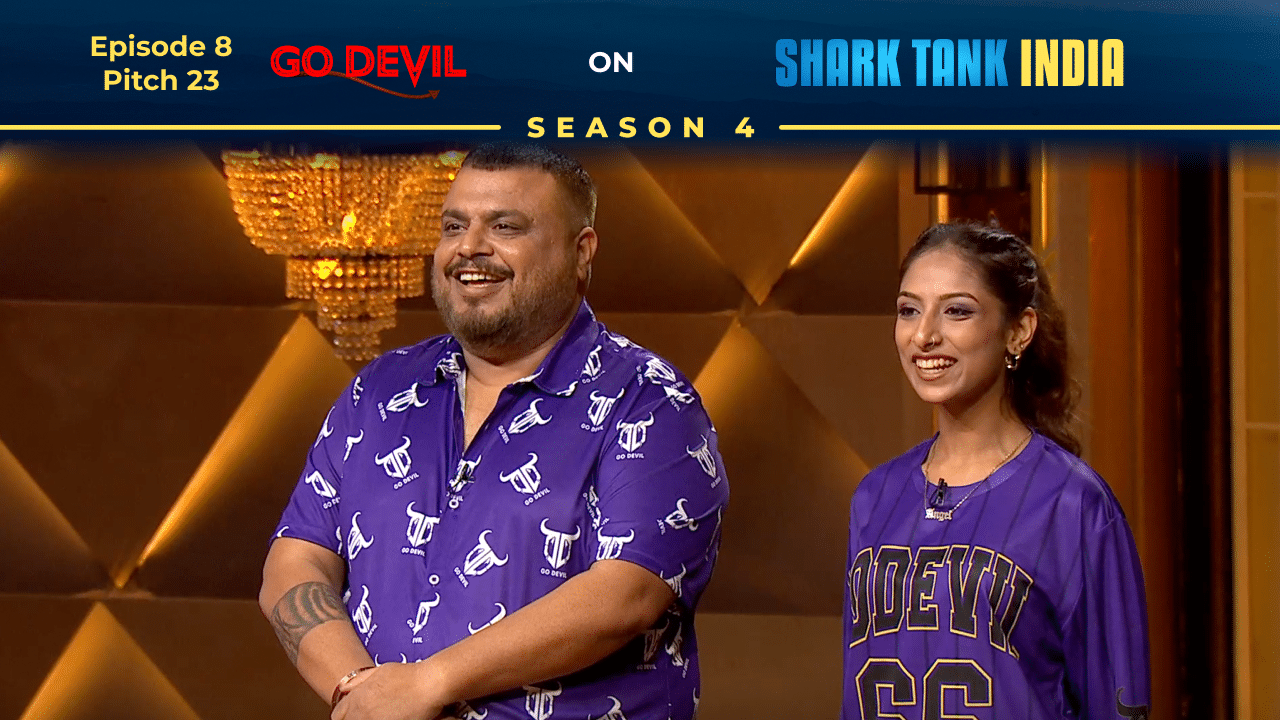 Vinish Arya presenting Go Devil on Shark Tank India Season 4.