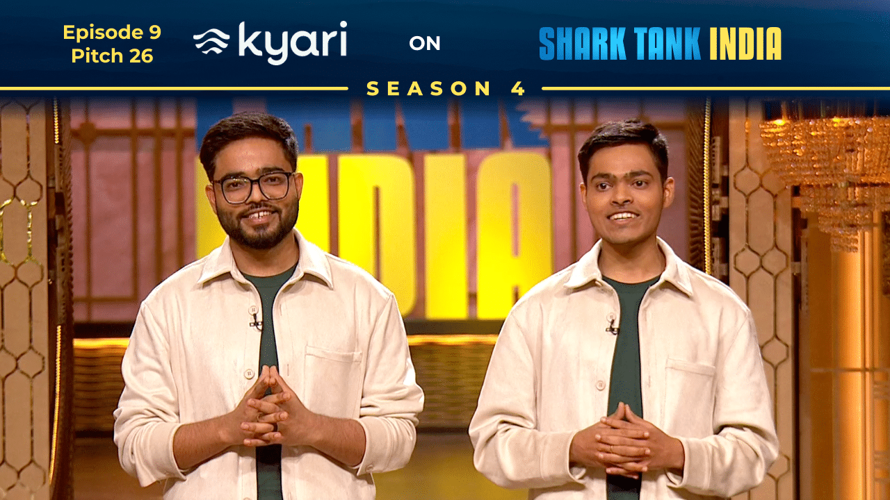 KYARI founders Agam Choudhary & Shaksham Jain presenting their pitch on Shark Tank India.