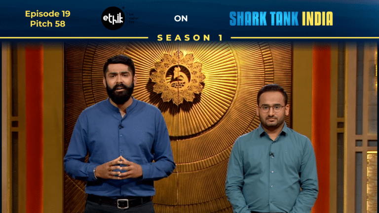 Ethik founders presenting their vegan fashion brand on Shark Tank India