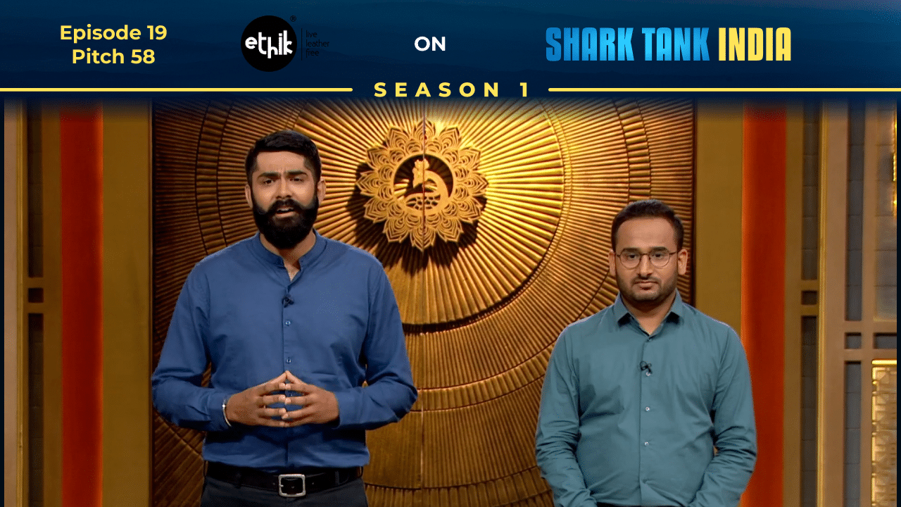 Ethik founders presenting their vegan fashion brand on Shark Tank India