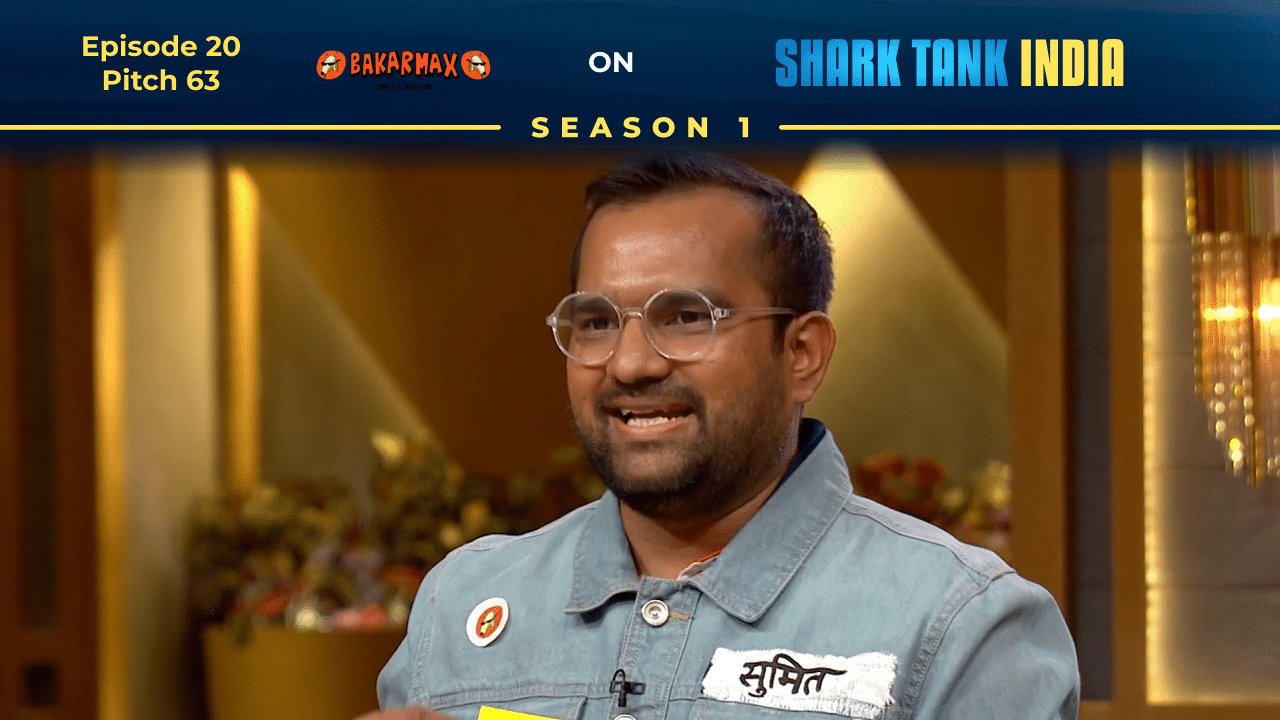 Bakarmax founder Sumit Kumar presenting his animation studio on Shark Tank India