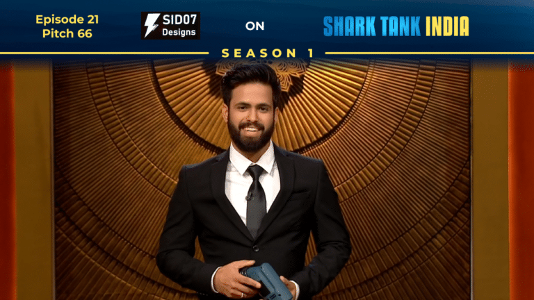 Sid07 founder Siddarth Gupta presenting his inventions on Shark Tank India