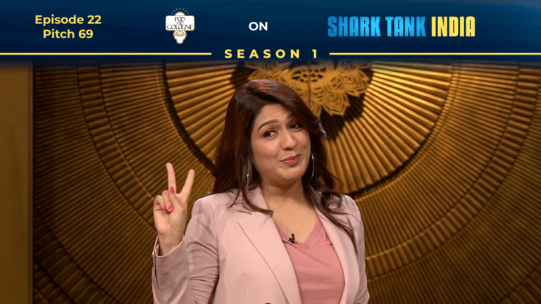 Poo De Cologne founder Aditi Talwar Sodhi pitching on Shark Tank India