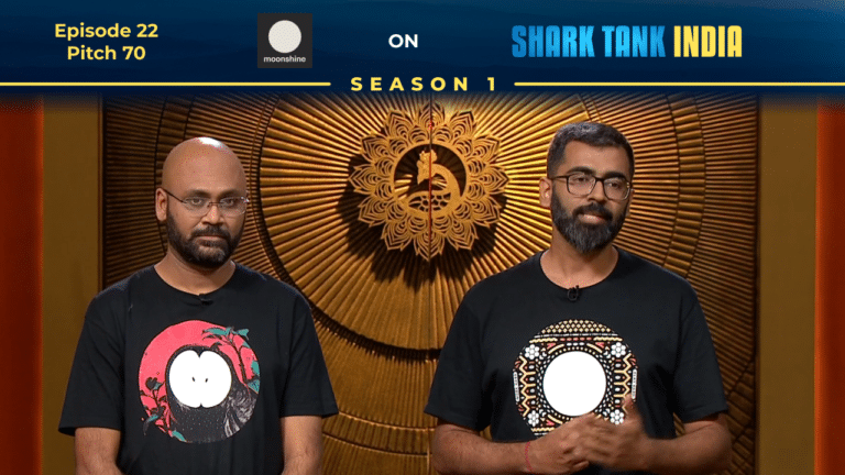 Moonshine Meads founders Rohan Rehani and Nitin Vishwas presenting their pitch on Shark Tank India