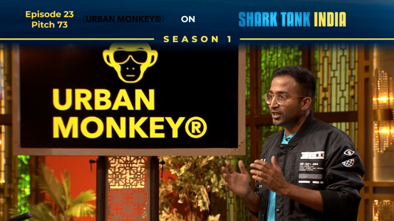 Urban Monkey founder Yash Gangwal presenting on Shark Tank India