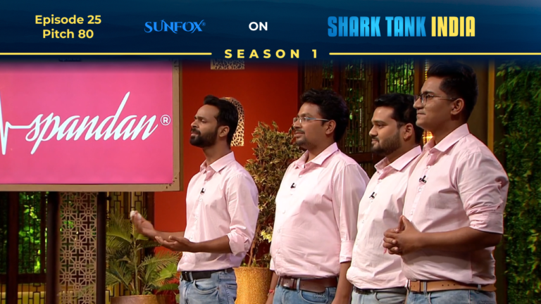 Rajat Jain presenting Spandan ECG device on Shark Tank India