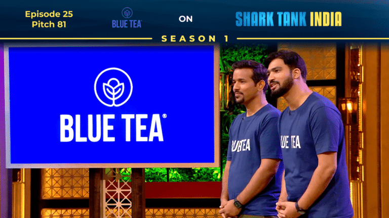 Founders pitching Blue Tea on Shark Tank India