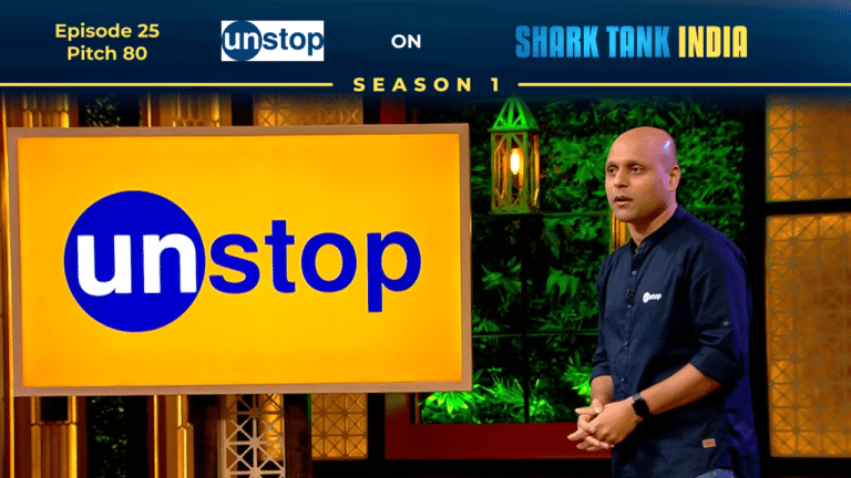 Ankit Aggarwal pitching Unstop on Shark Tank India