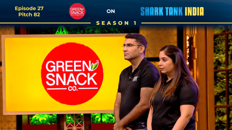 Founders of Green Snack Co. pitching healthy snacks on Shark Tank India