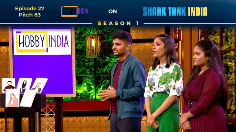Founders of Hobby India presenting DIY craft kits on Shark Tank India