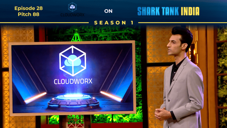 Cloudworx founder Yuvraj Tomar pitching on Shark Tank India