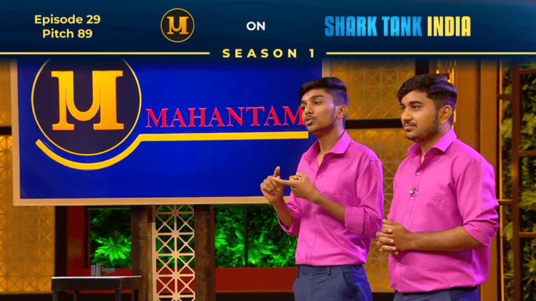 Mahantam founders Dhaval and Jayesh pitching on Shark Tank India