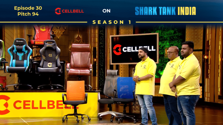 CellBell founders Pawan and Chirag Demla presenting ergonomic chairs on Shark Tank India