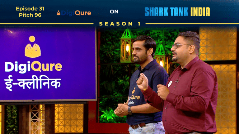DigiQure founder Akanksh Tandon pitching e-clinic model on Shark Tank India