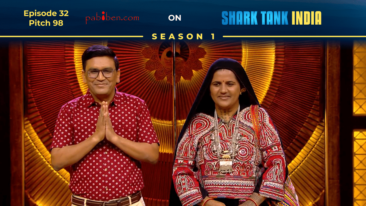 Pabiben team presenting handcrafted bags on Shark Tank India