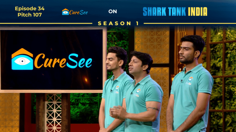 CureSee founders presenting their AI eye care startup on Shark Tank India