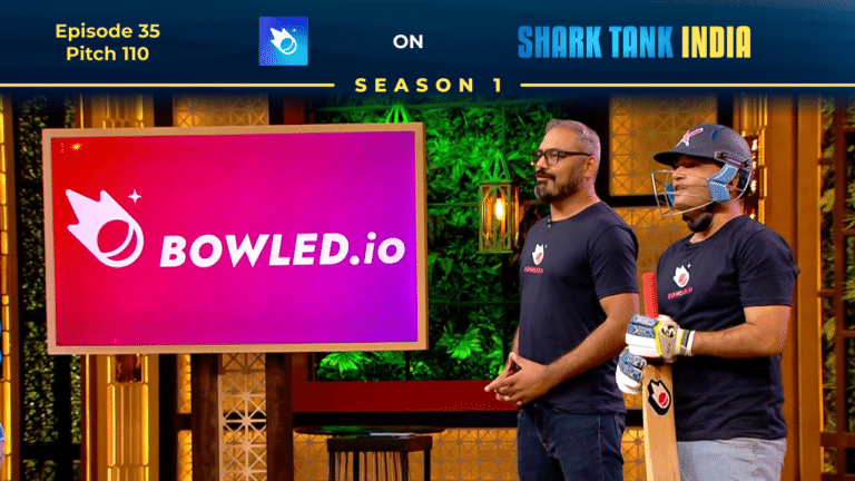 Founders of Bowled.io pitching their cricket fantasy gaming startup on Shark Tank India