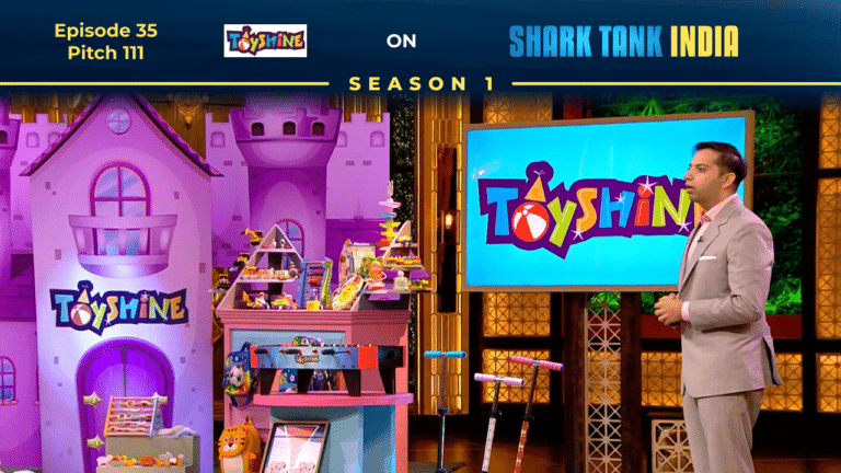 Toyshine founders pitching their toy brand on Shark Tank India